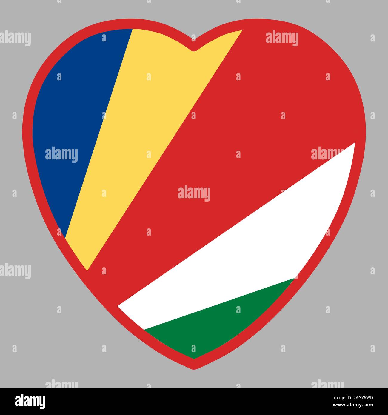 Seychelles Flag In Heart Shape Vector Stock Vector