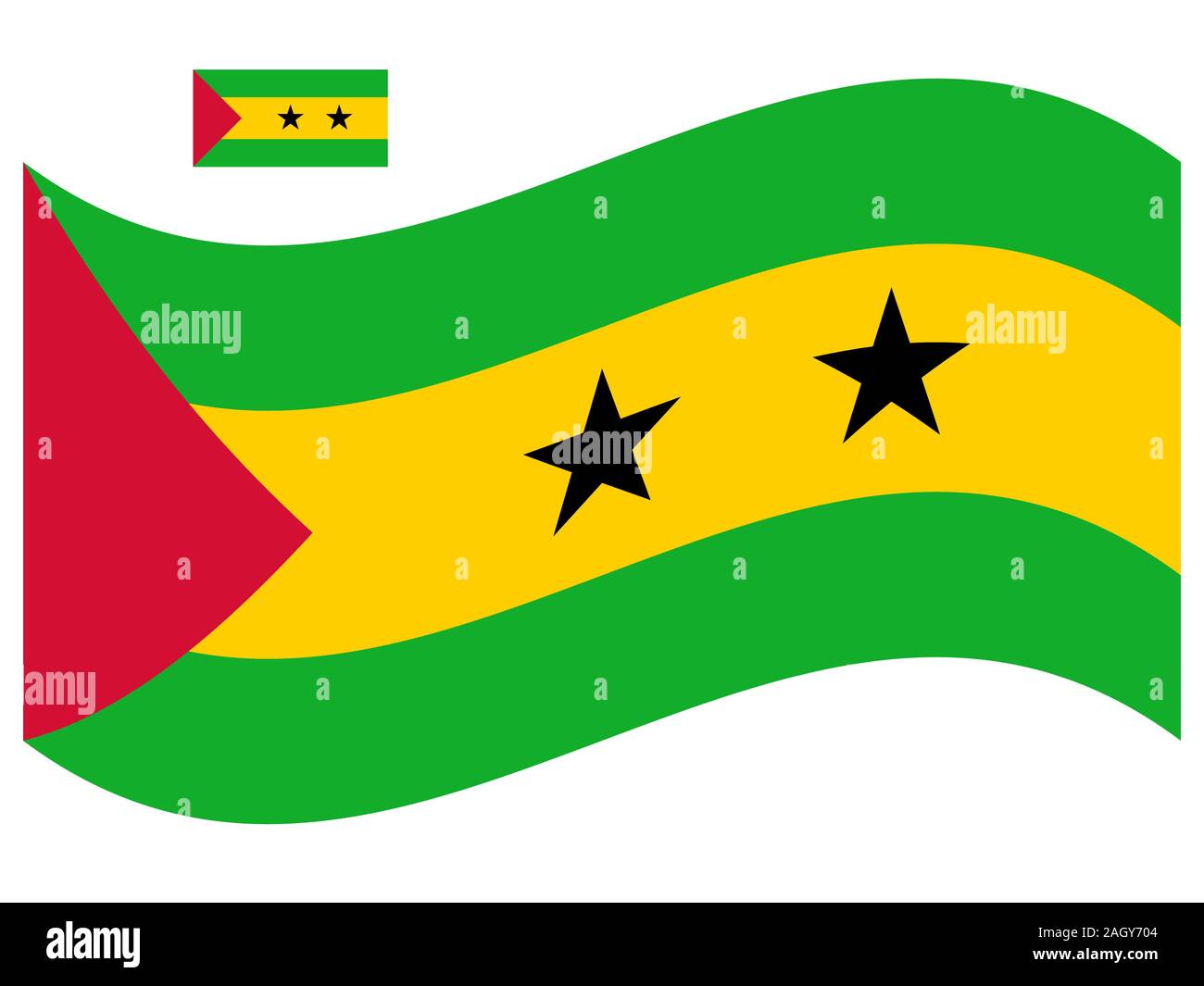 Wave Sao Tome and Principe Flag Vector Stock Vector Image & Art - Alamy