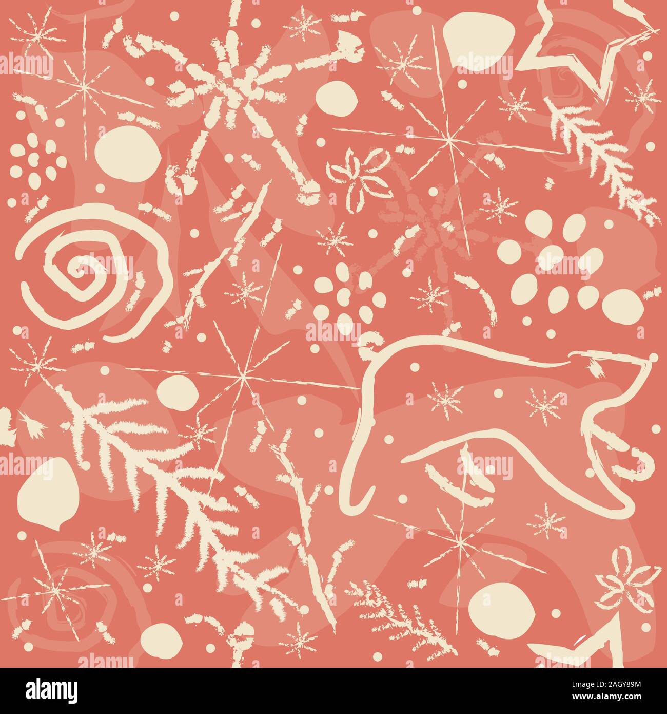 Cute Hand Drawn Winter Pattern. Seamless Pattern. Vector Illustration ...