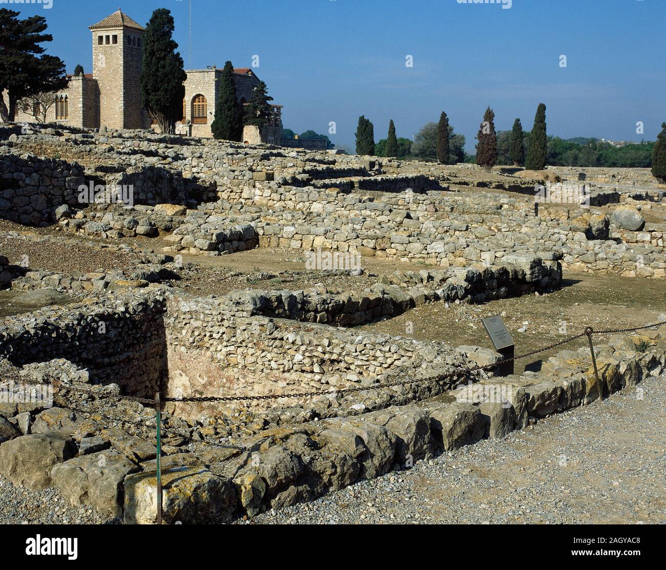 Spain, Catalonia, Girona province, Empuries. Ancient city on the Mediterranean coast. Greek Neapolis. Ruins of an old fish salting factory. Stock Photo