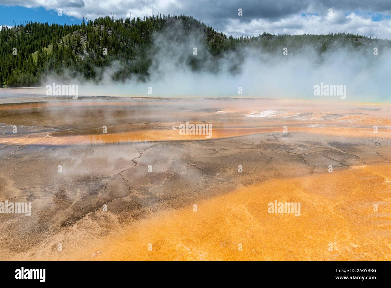 Grand Prismatic Pool at Yellowstone National Park, Wyoming, USA Stock Photo