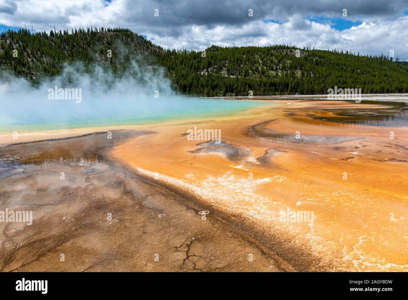 Grand Prismatic Pool at Yellowstone National Park Wyoming, USA Stock Photo
