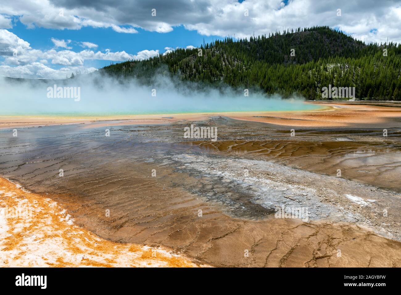 Grand Prismatic Pool at Yellowstone National Park Wyoming, USA Stock Photo