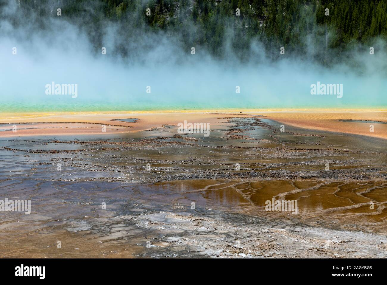 Grand Prismatic Pool at Yellowstone National Park Wyoming, USA Stock Photo