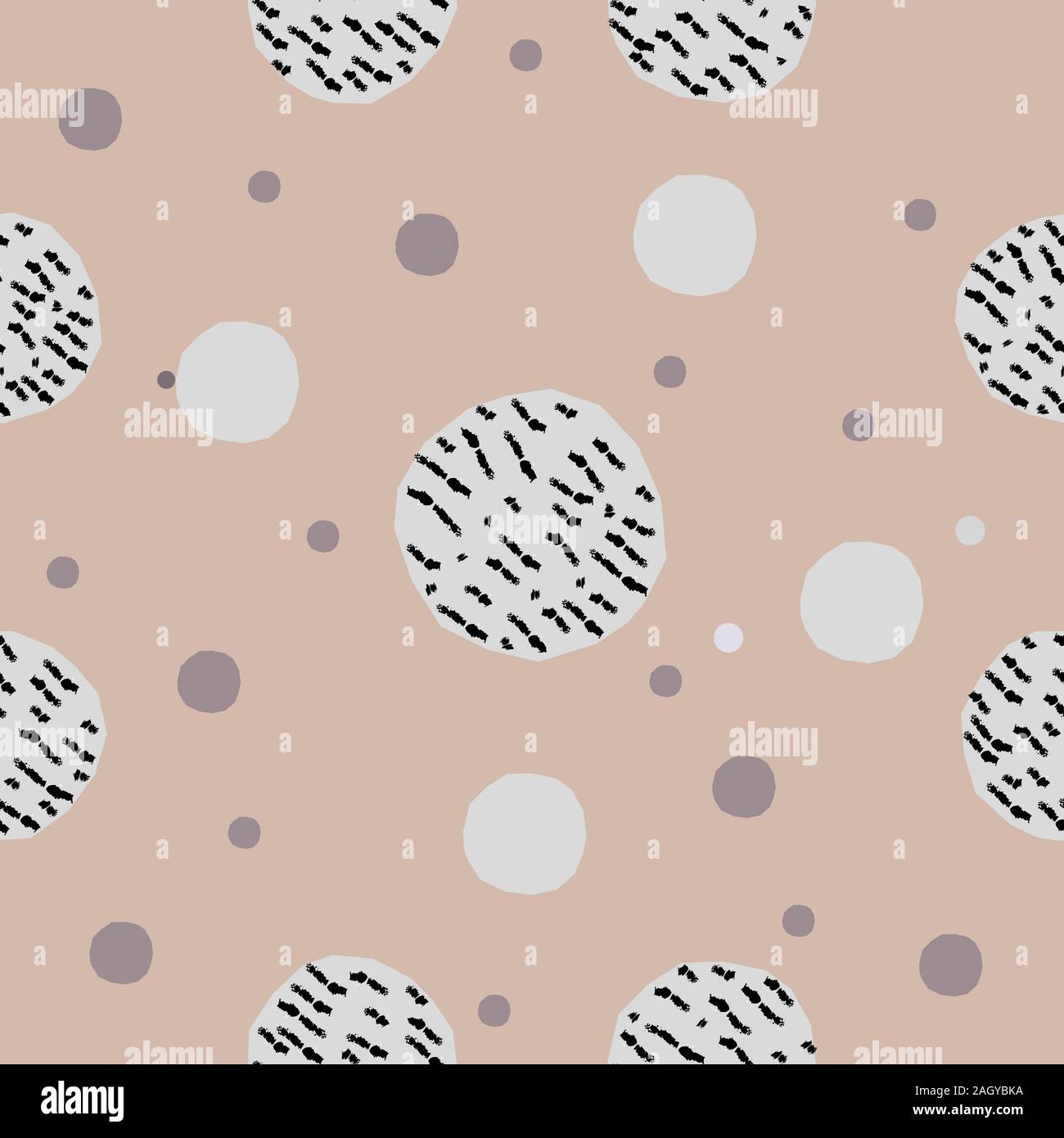 Seamless pattern with pastel colored balls on dotted background. Repeating Pattern. Vector Illustration Stock Vector
