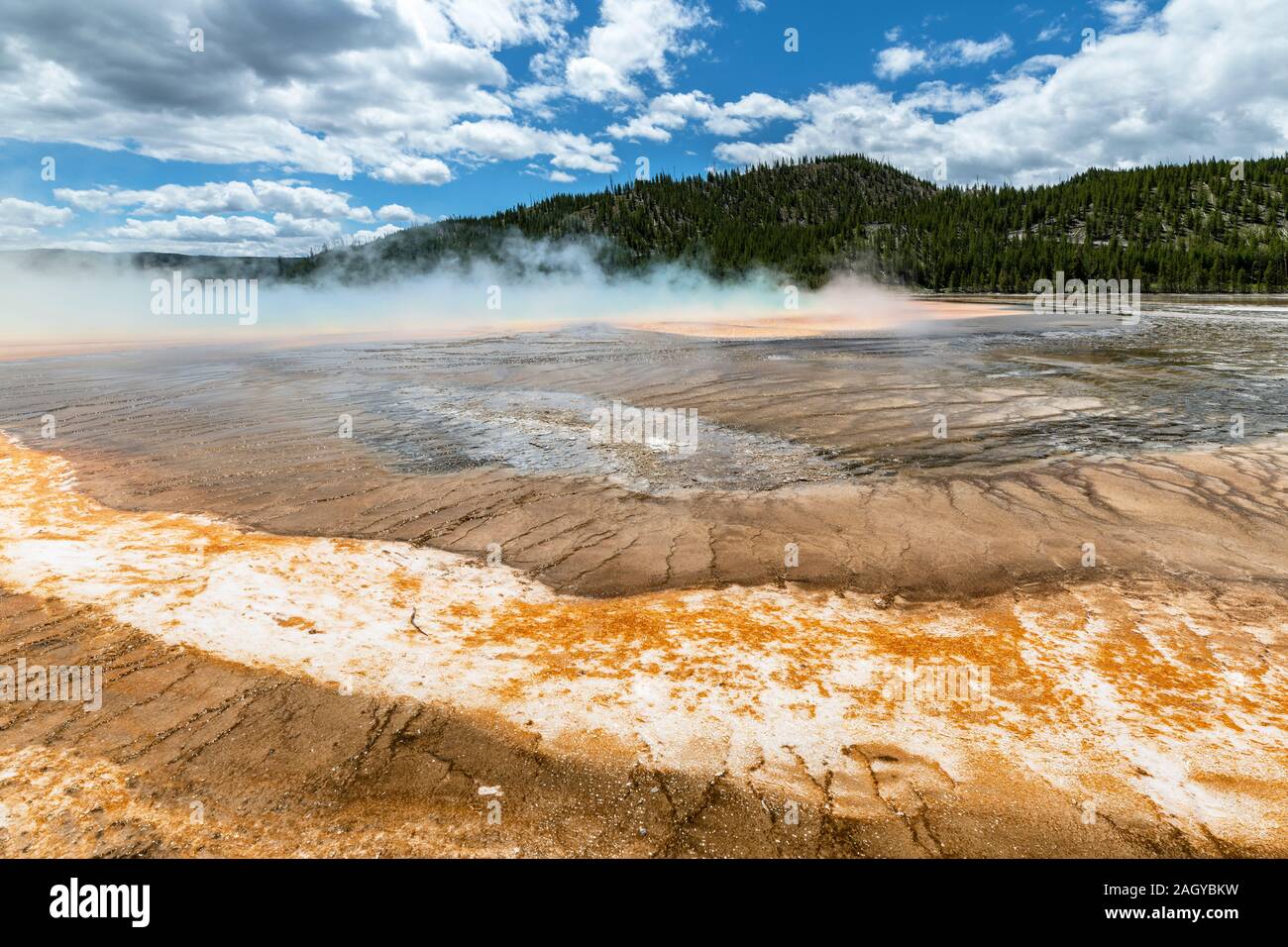 Grand Prismatic Pool at Yellowstone National Park Wyoming, USA Stock Photo