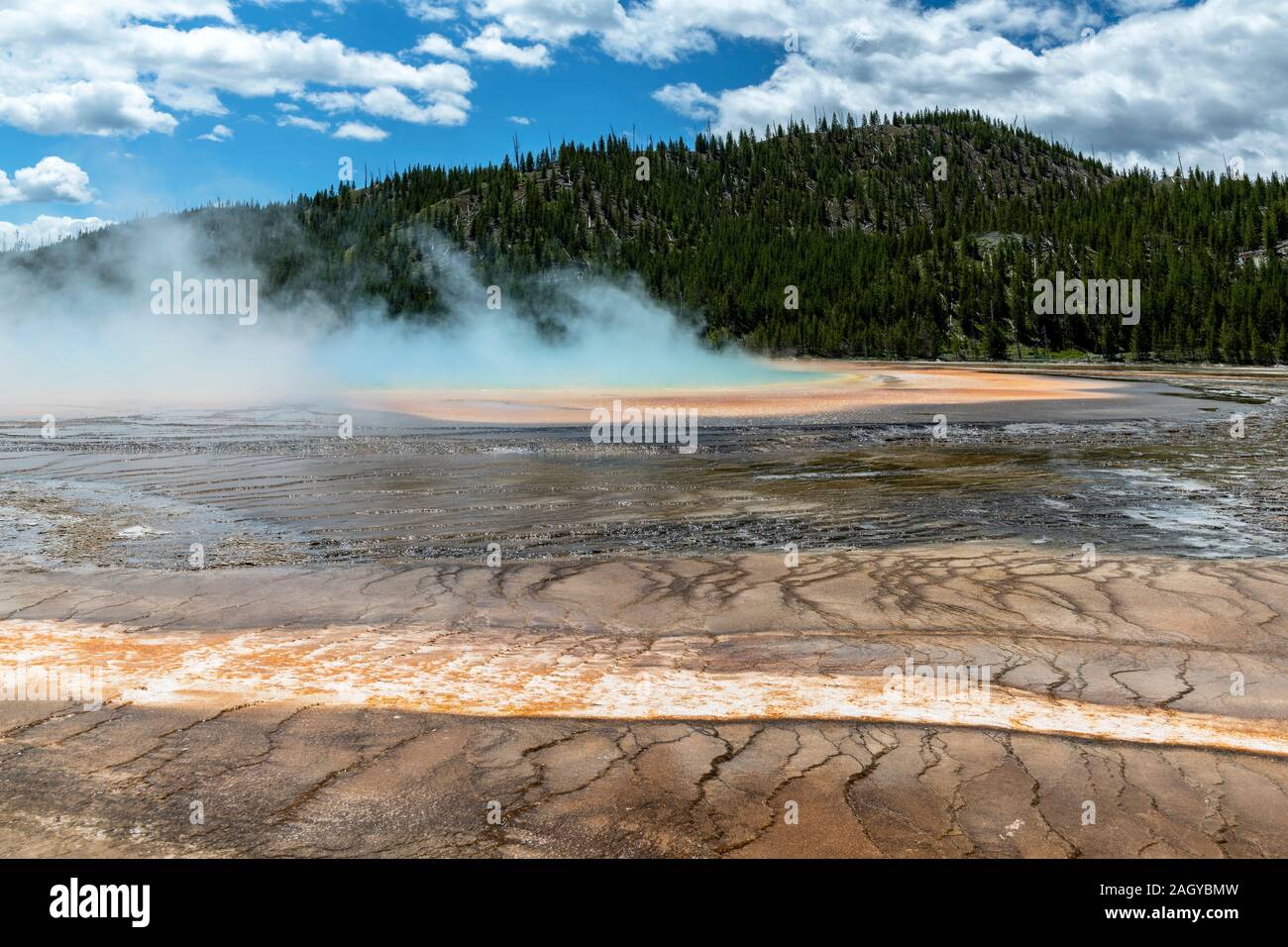 Grand Prismatic Pool at Yellowstone National Park Wyoming, USA Stock Photo