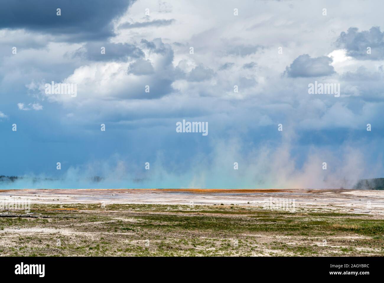 Grand Prismatic Spring Pool at Yellowstone National Park Wyoming, USA Stock Photo