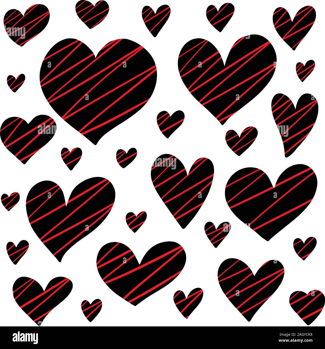 A Collection of Vector Love Heart Illustrations for Valentines Day ...