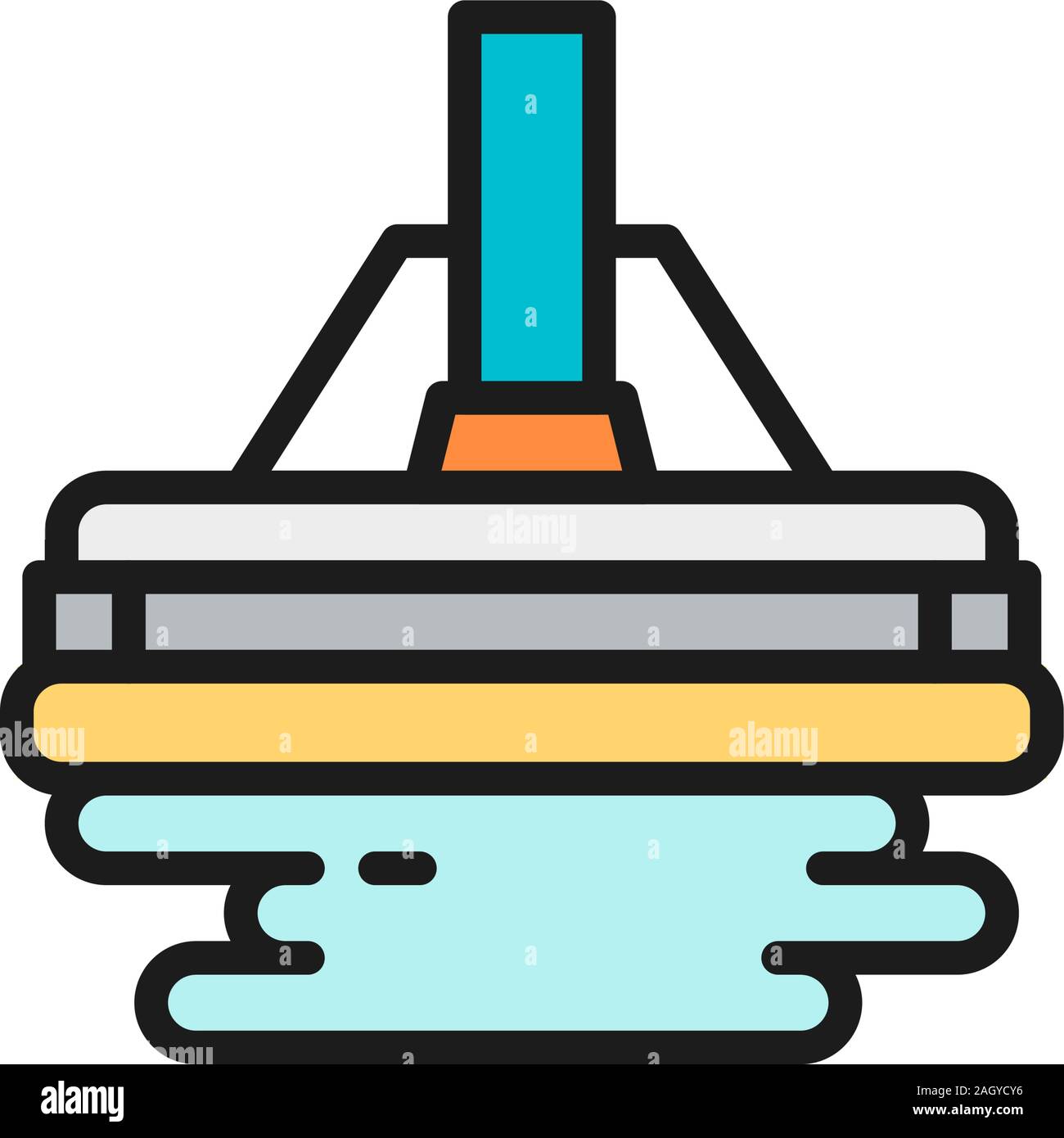 Vector mop, professional cleaning swab flat color line icon Stock Vector Image & Art Alamy