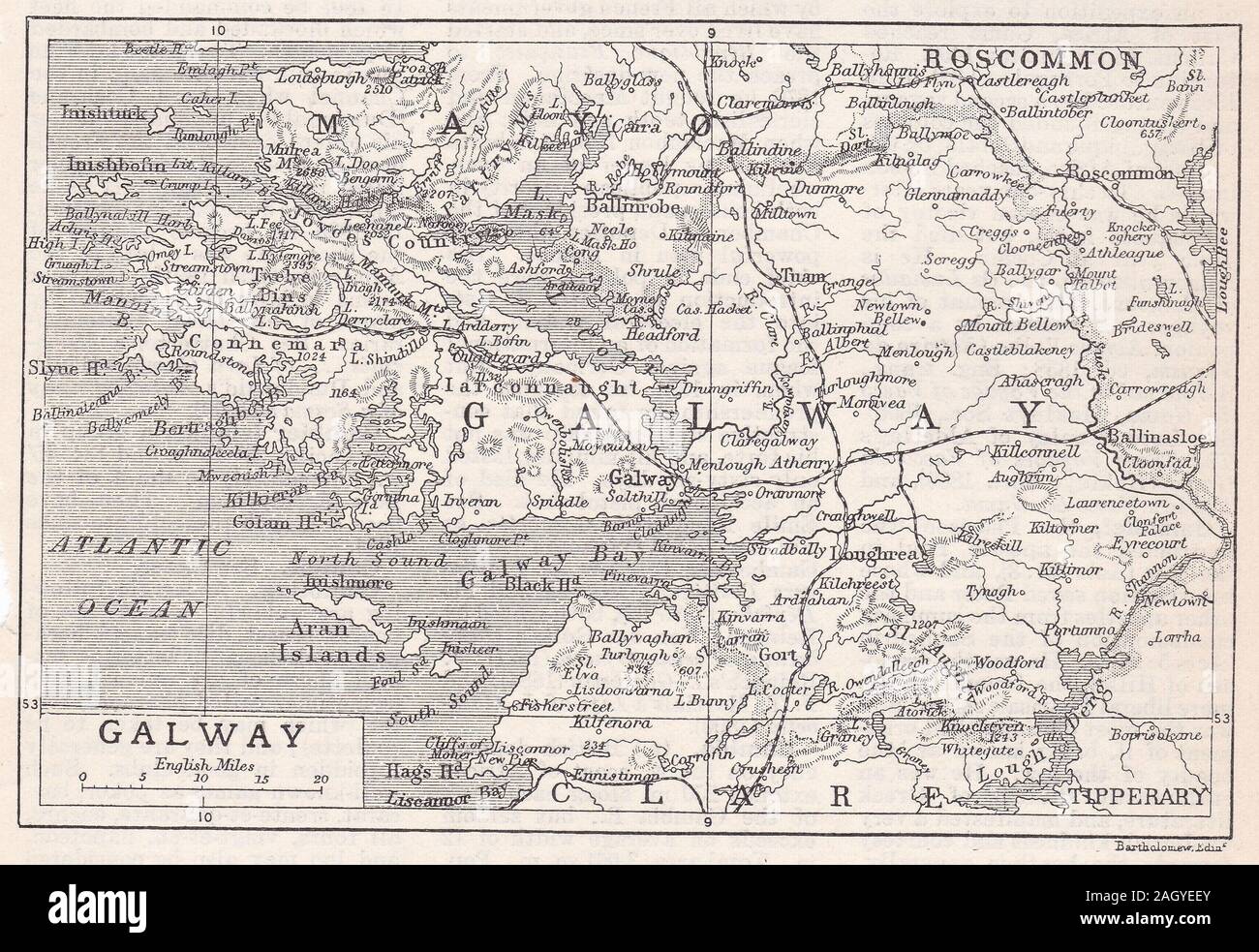 Vintage map of Galway Stock Photo Alamy