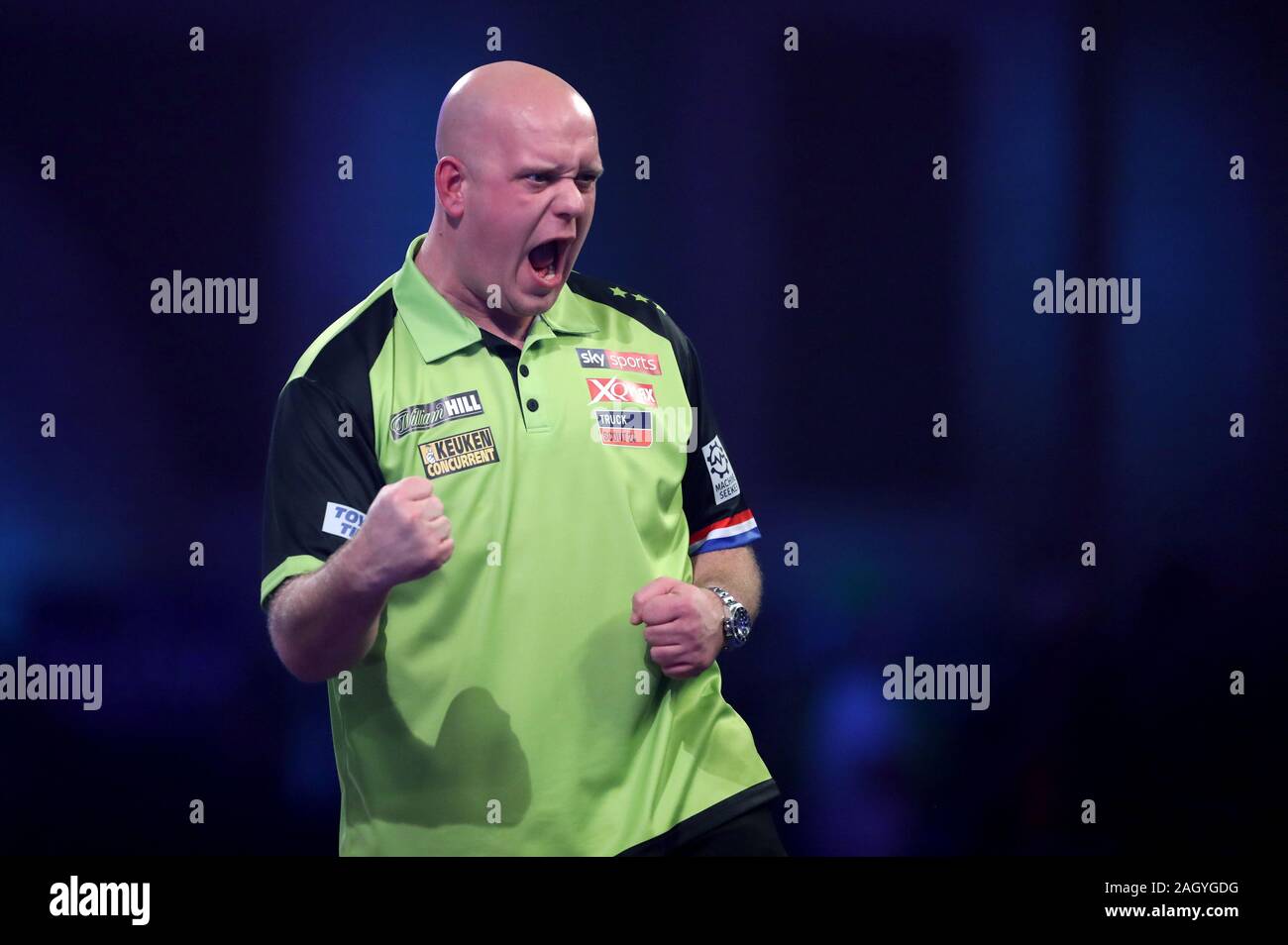 Michael van Gerwen during his match against Ricky Evans during day ten of  the William Hill World Darts Championship at Alexandra Palace, London Stock  Photo - Alamy