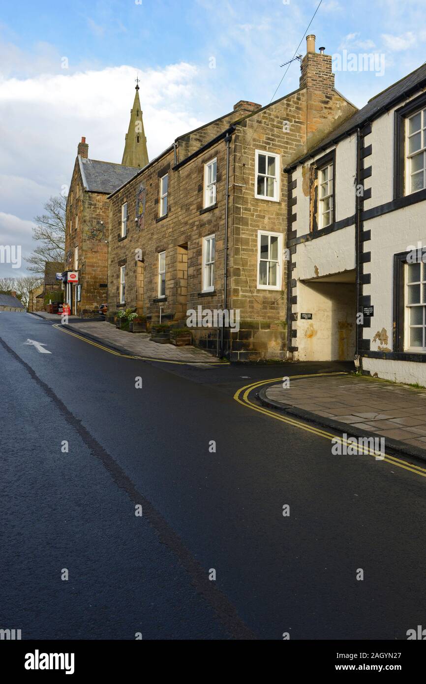 Solidlybuilt houses in Alnmouth, Northumberland, UK, after a rain shower Stock Photo Alamy