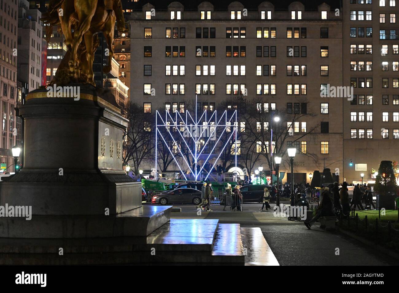 World’s largest Menorah is lit on the first night Hanukkah”, at Grand Army Plaza in New York, NY