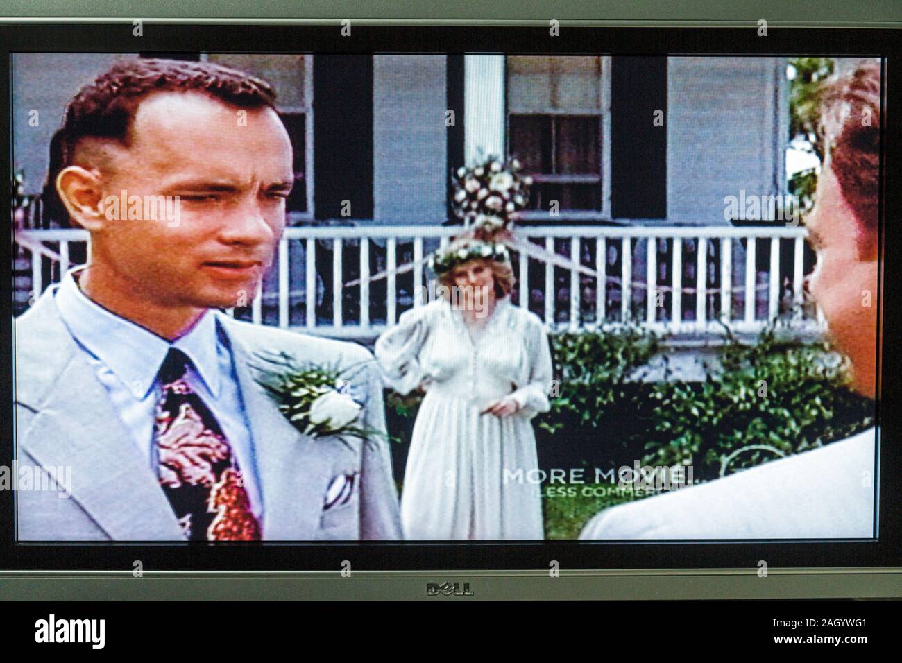 Miami Beach Florida,television,set,TV,flat panel,screen,monitor,cable  channel,Forrest Gump,movie,Tom Hanks,visitors travel traveling tour tourist  tour Stock Photo - Alamy