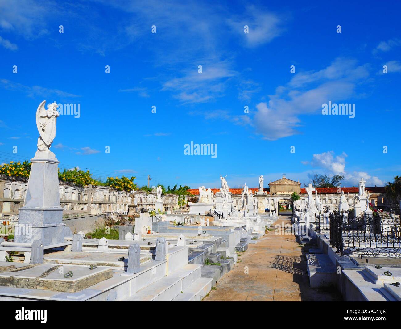 Graveyard in the Caribbean Stock Photo