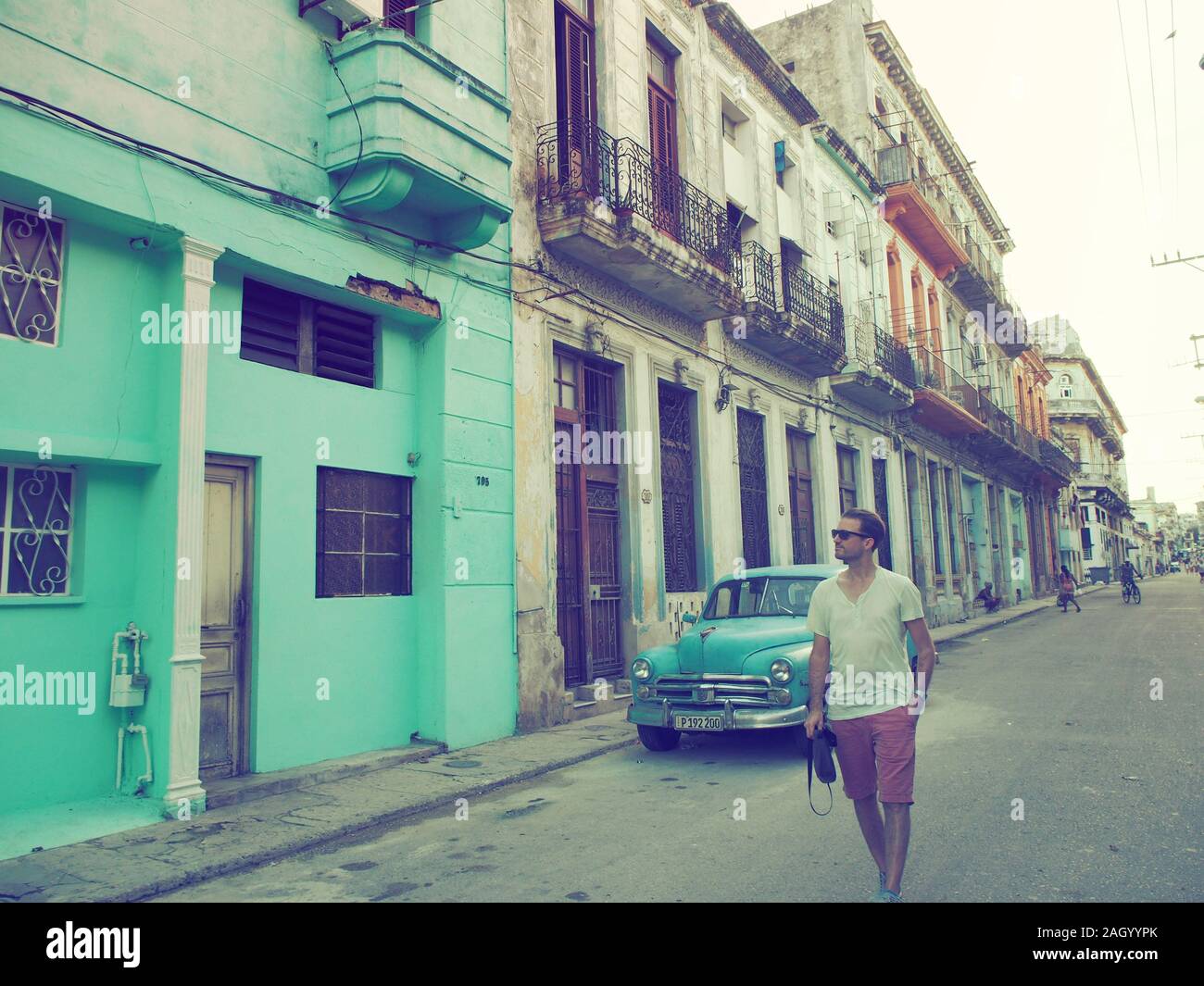 Walking the Streets of Havana Stock Photo
