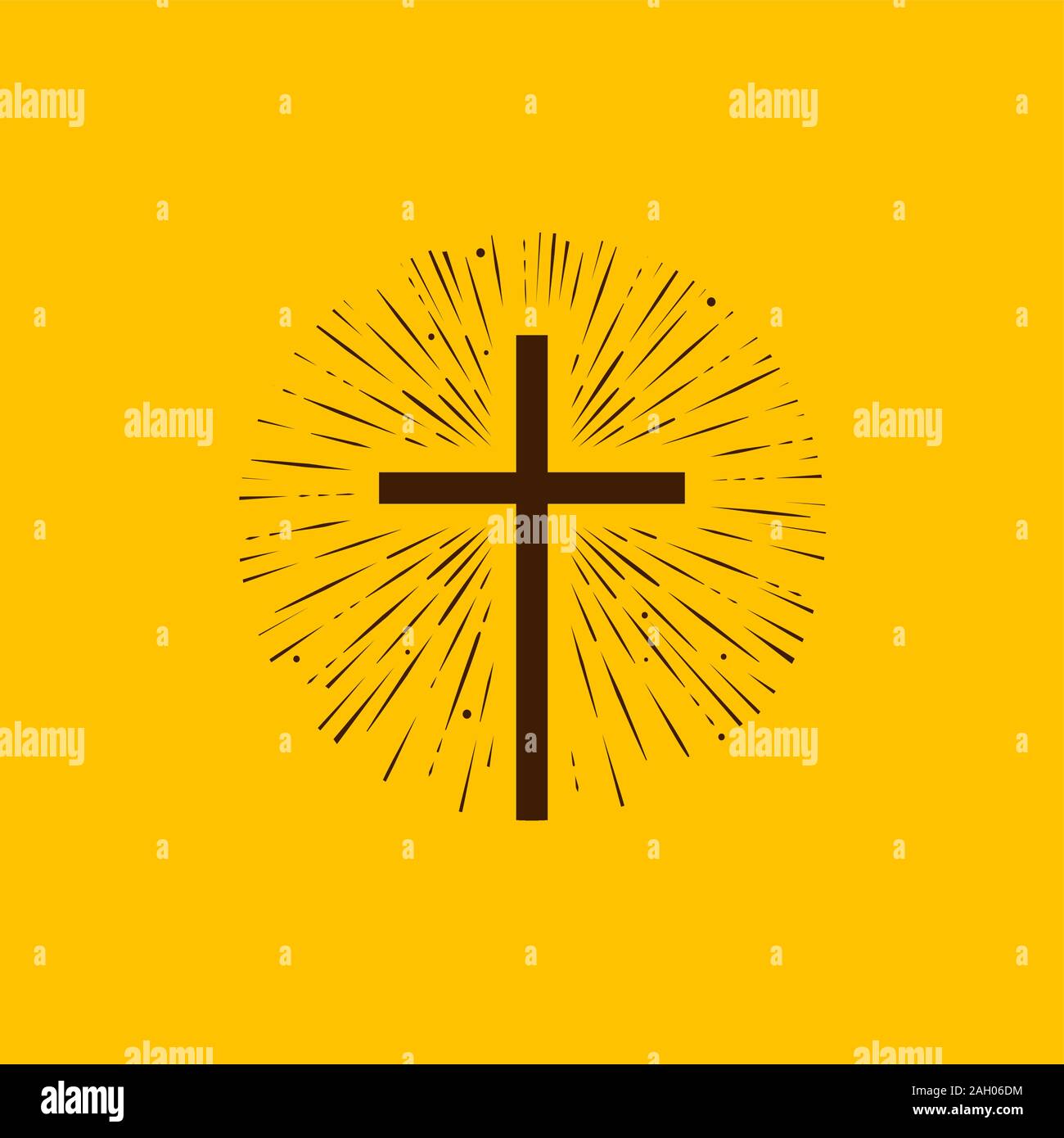 Christianity symbol of Jesus Christ. Cross, worship logo. Vector illustration Stock Vector