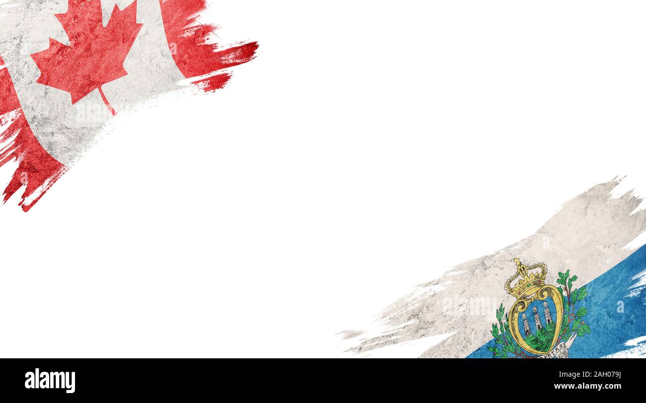 Flags of Canada and San Marino on White Background Stock Photo Alamy