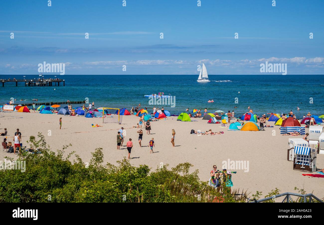 beach of the Baltic Seaside resort of Kühlungsborn, Mecklenburg-Vorpommern, Germany Stock Photo