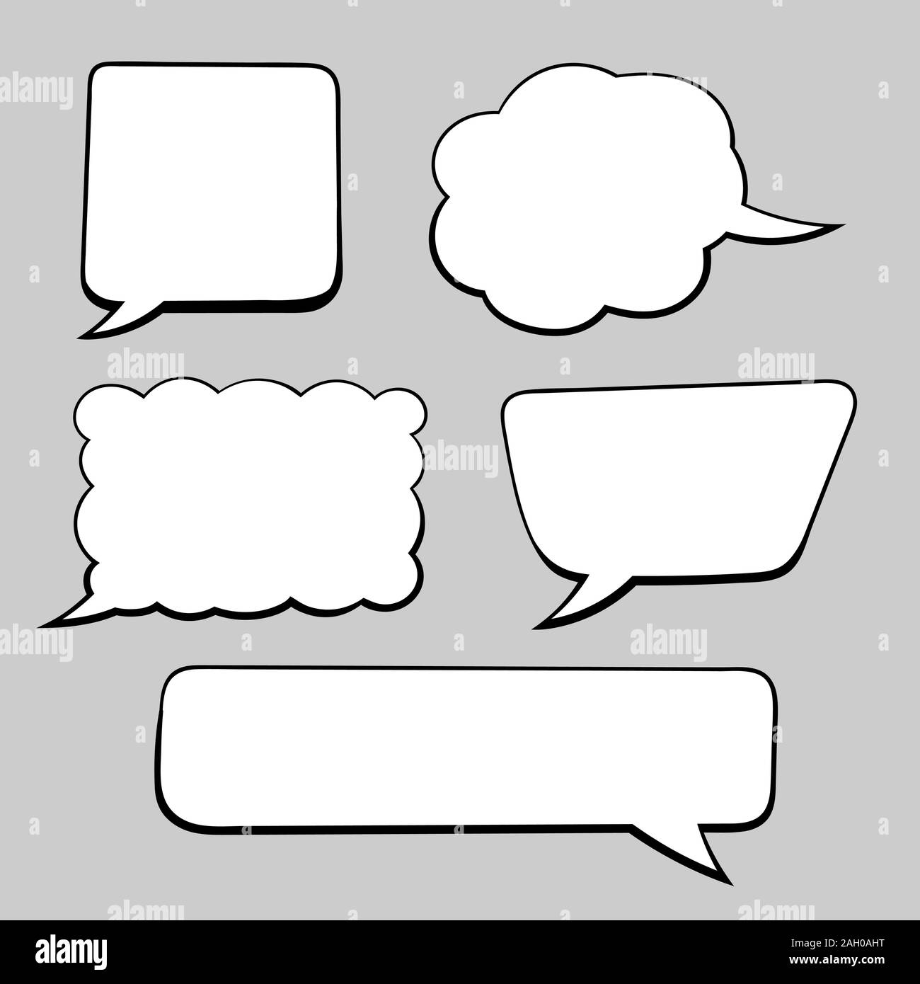 Speech bubbles. Hand drawn sketch in comic book style Stock Vector ...