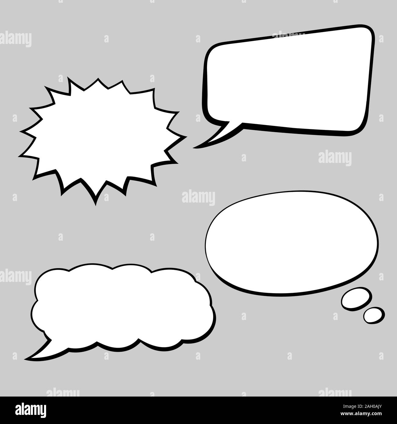 Speech bubbles. Hand drawn sketch in comic book style Stock Vector ...