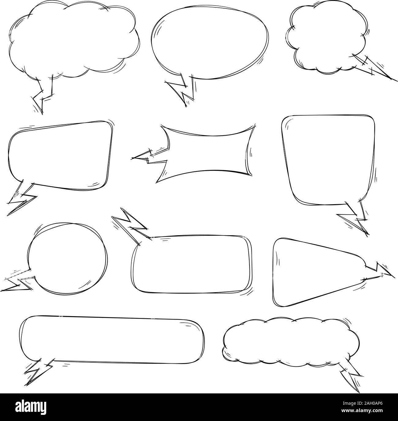 Speech bubbles. Hand drawn sketch Stock Vector Image & Art - Alamy