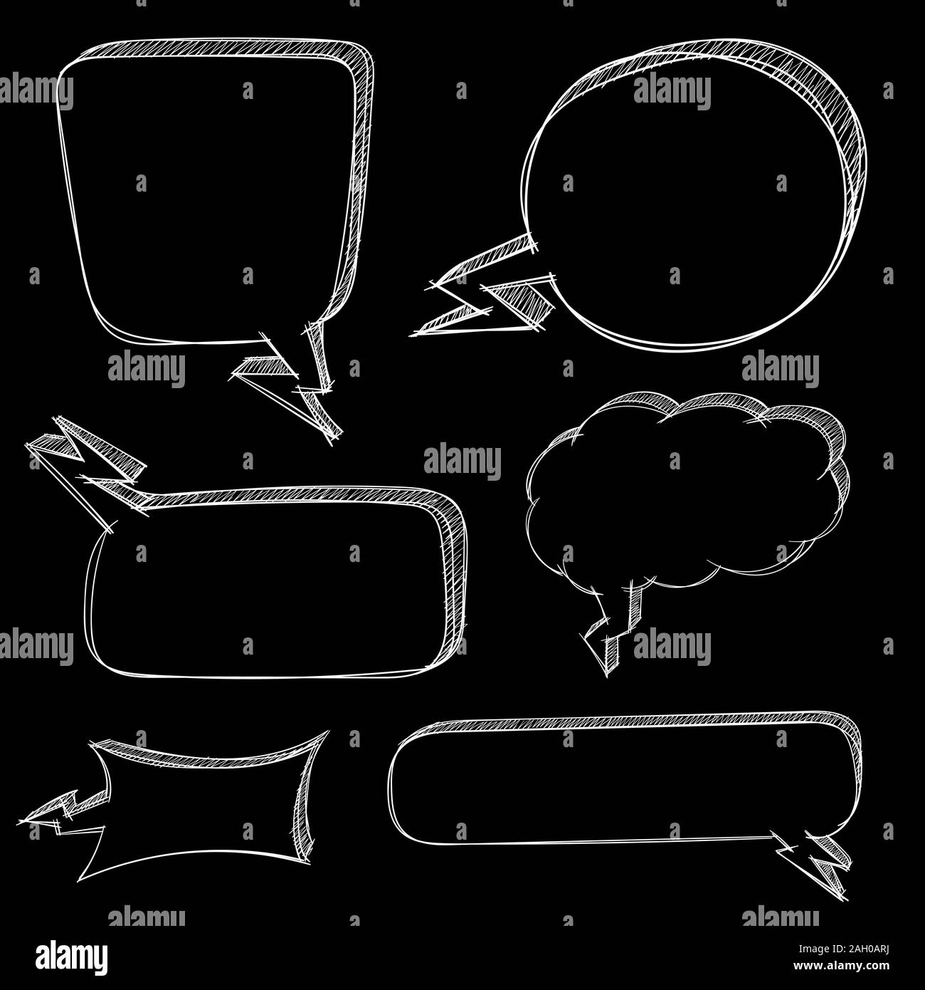 Collection speech bubbles on Black and White Stock Photos & Images - Alamy
