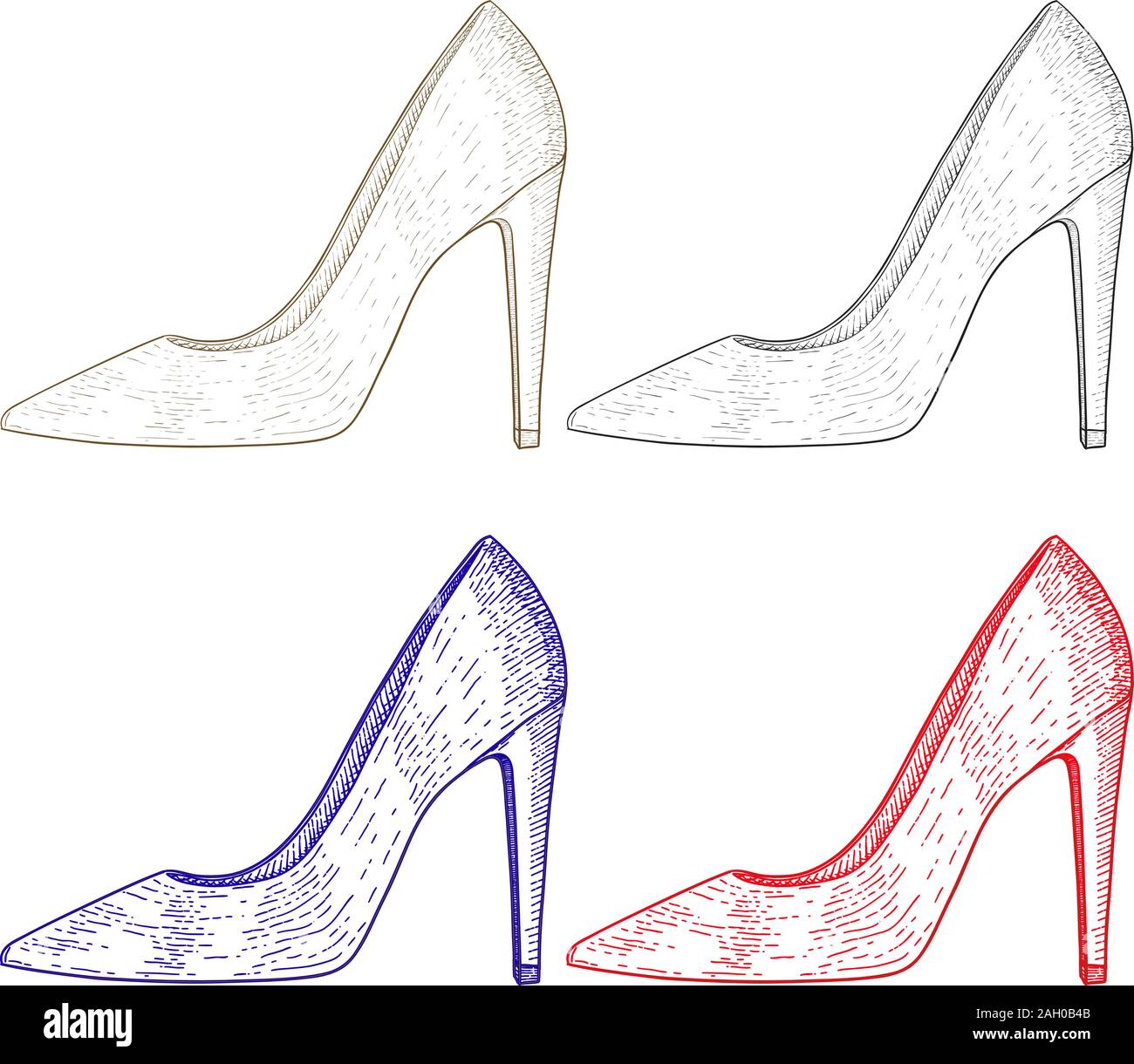 shoe sketches heels