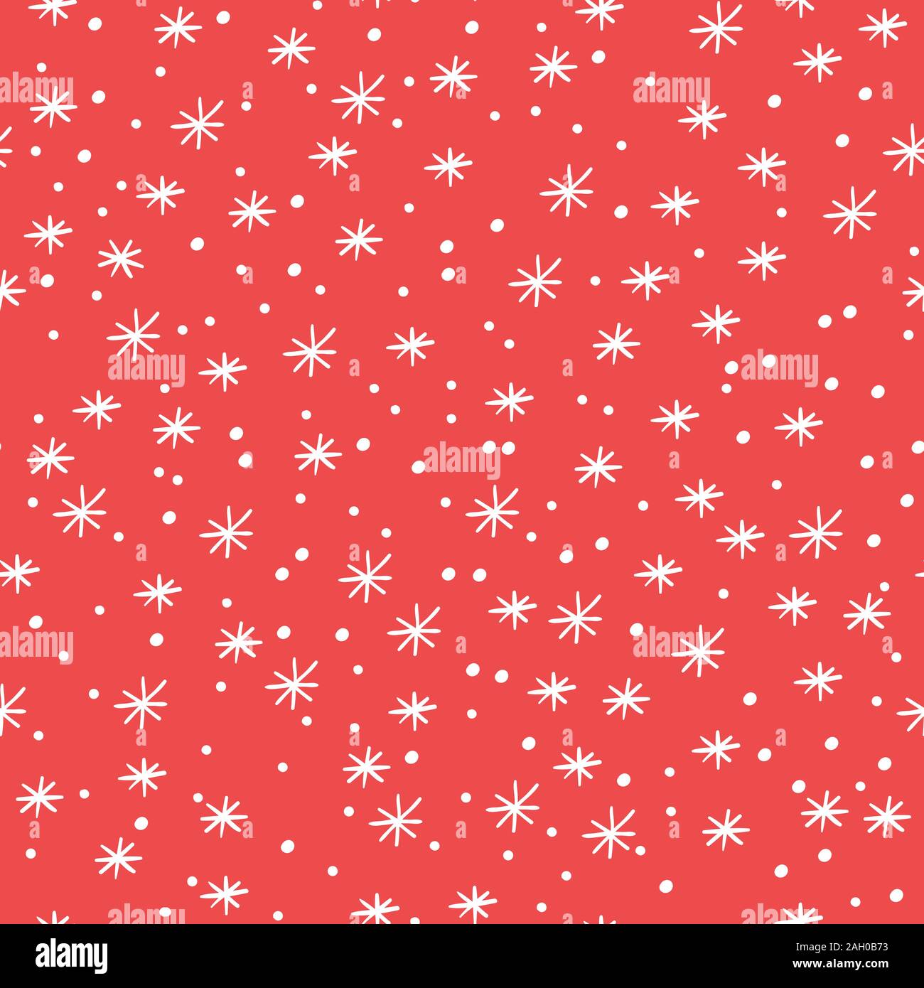 Red seamless abstract winter pattern with snowflakes. Vector Stock Vector