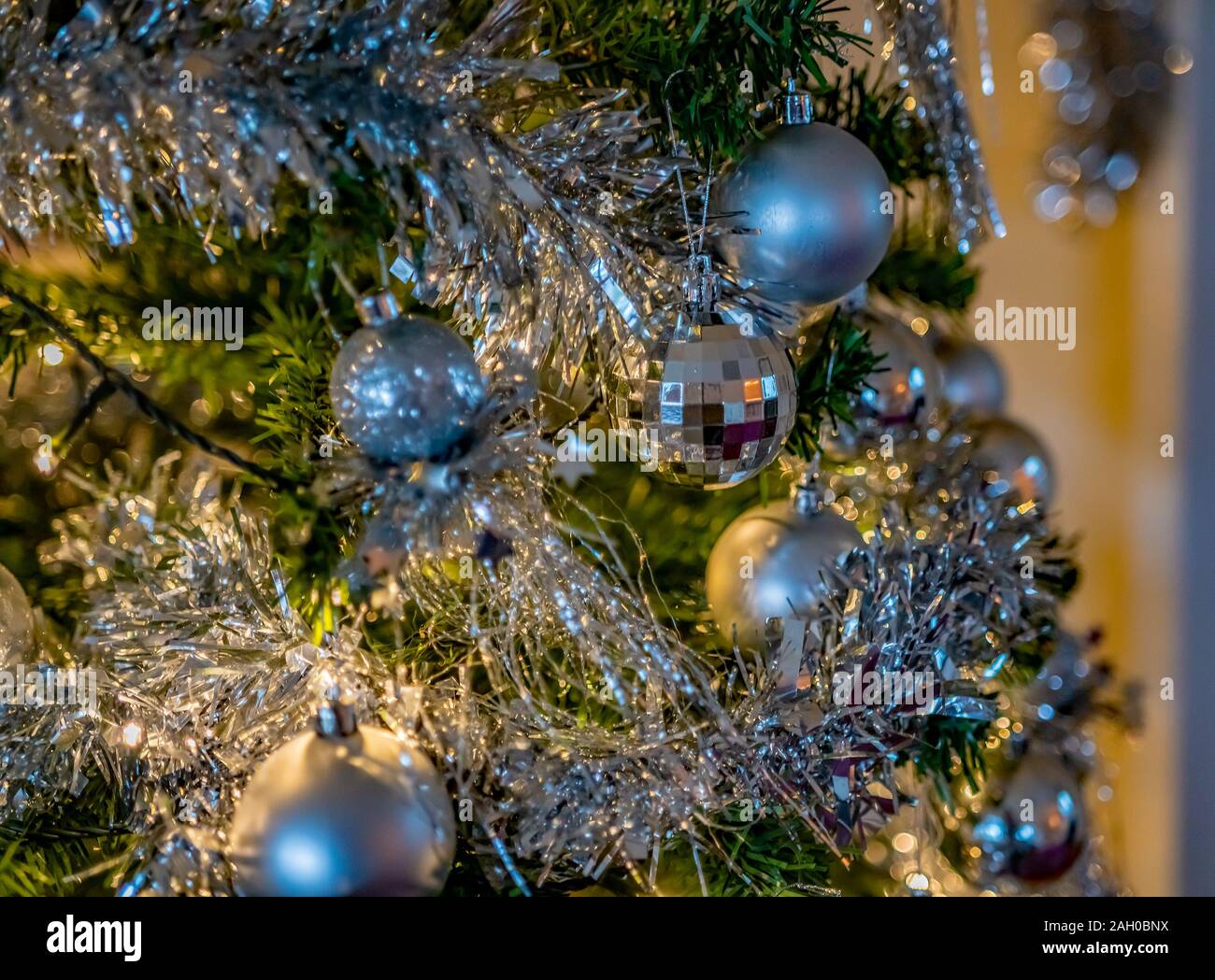 Silver Baubles High Resolution Stock Photography and Images - Alamy