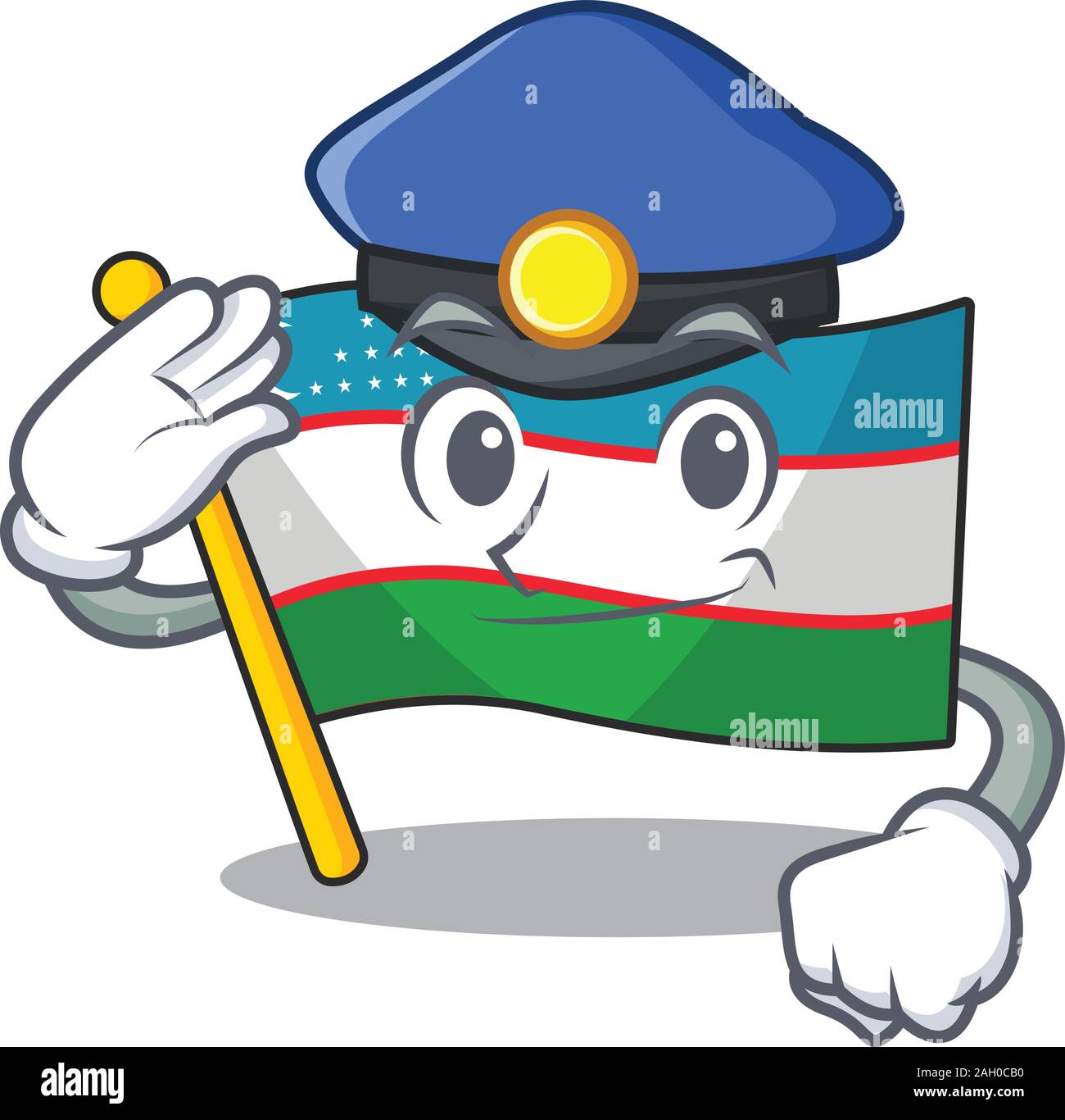 Flag uzbekistan Scroll Cartoon mascot style as a Police officer Stock ...