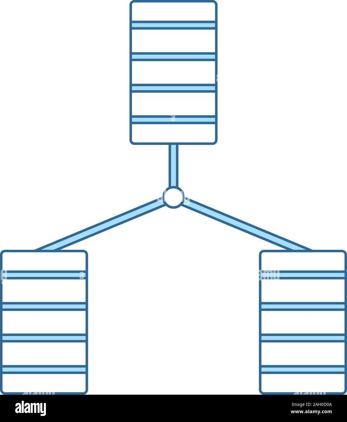 Database Icon. Thin Line With Blue Fill Design. Vector Illustration ...