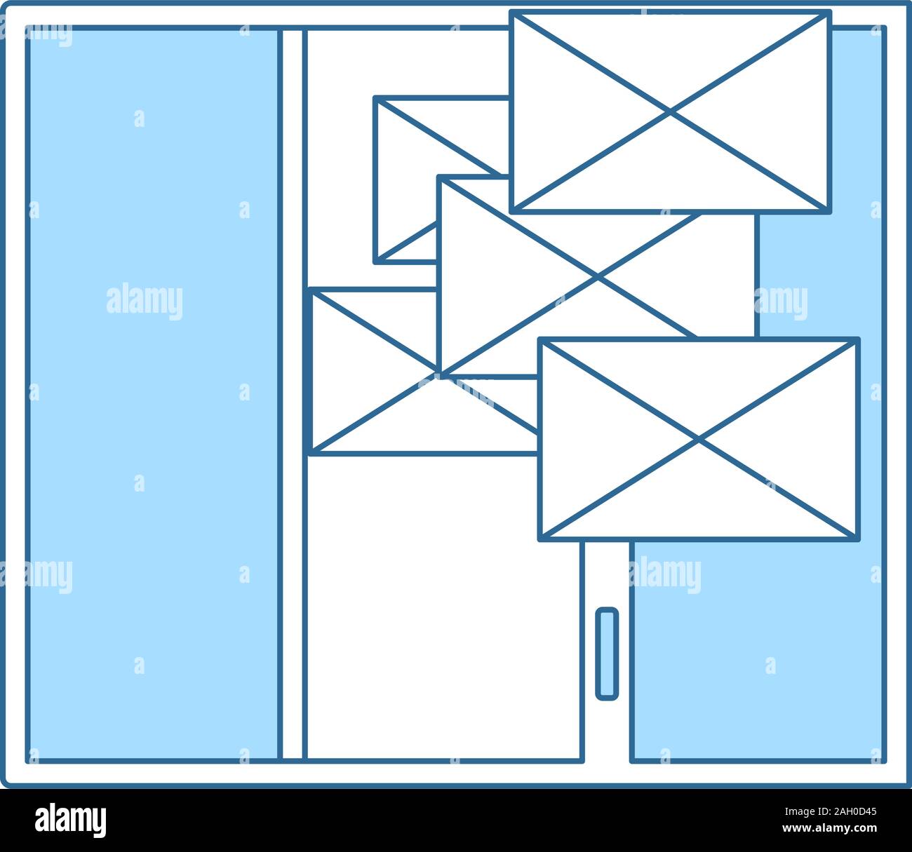 Mailing Icon. Thin Line With Blue Fill Design. Vector Illustration. Stock Vector