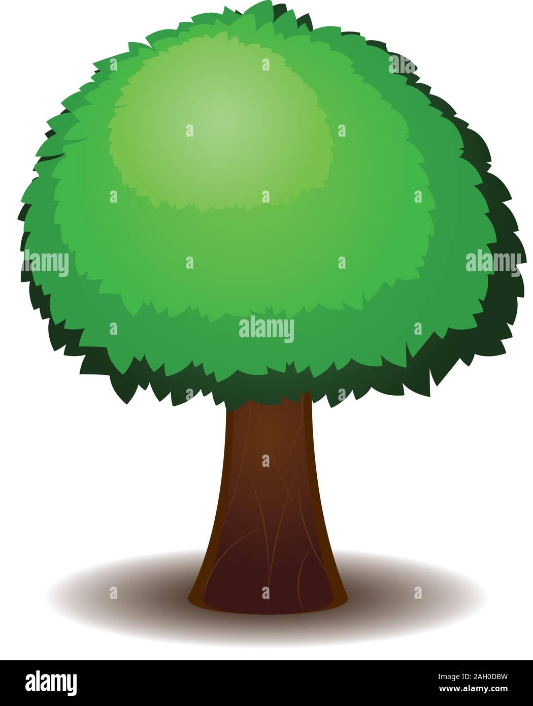 Abstract tree with stylized green leaves illustration Stock Vector ...