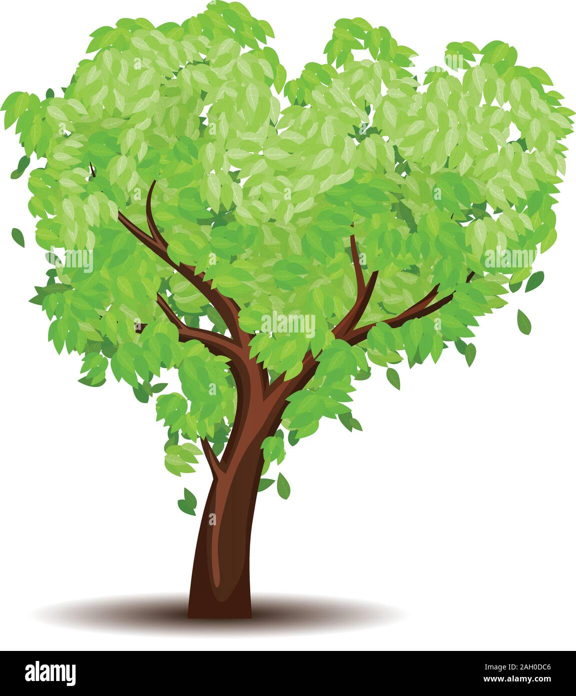 Abstract tree with stylized green leaves illustration Stock Vector ...