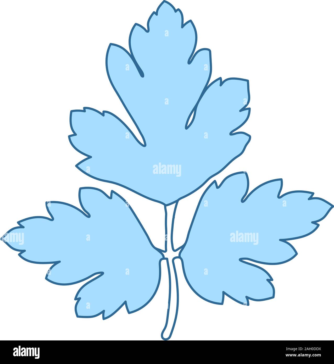 Parsley Icon. Thin Line With Blue Fill Design. Vector Illustration. Stock Vector