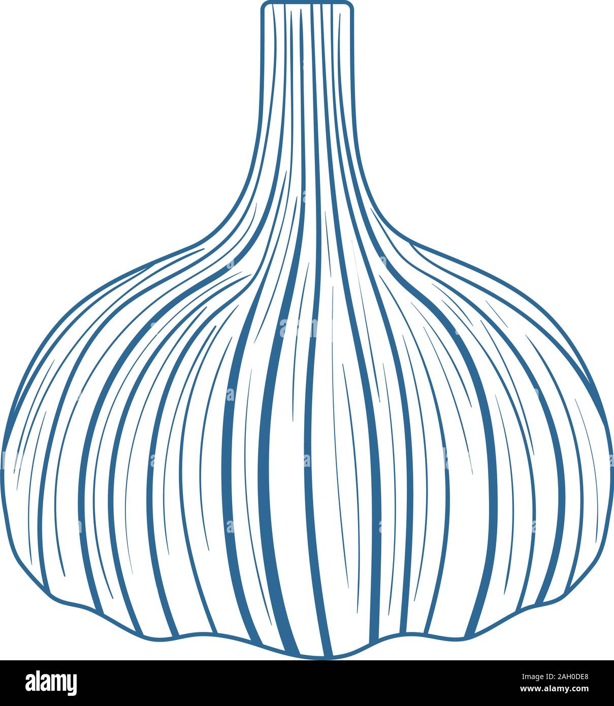 Garlic Icon. Thin Line With Blue Fill Design. Vector Illustration Stock ...