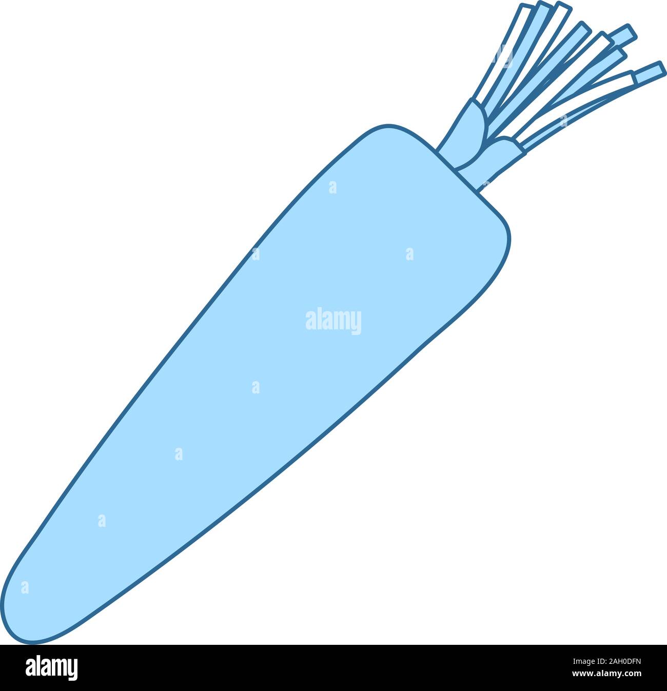 Carrot Icon. Thin Line With Blue Fill Design. Vector Illustration. Stock Vector