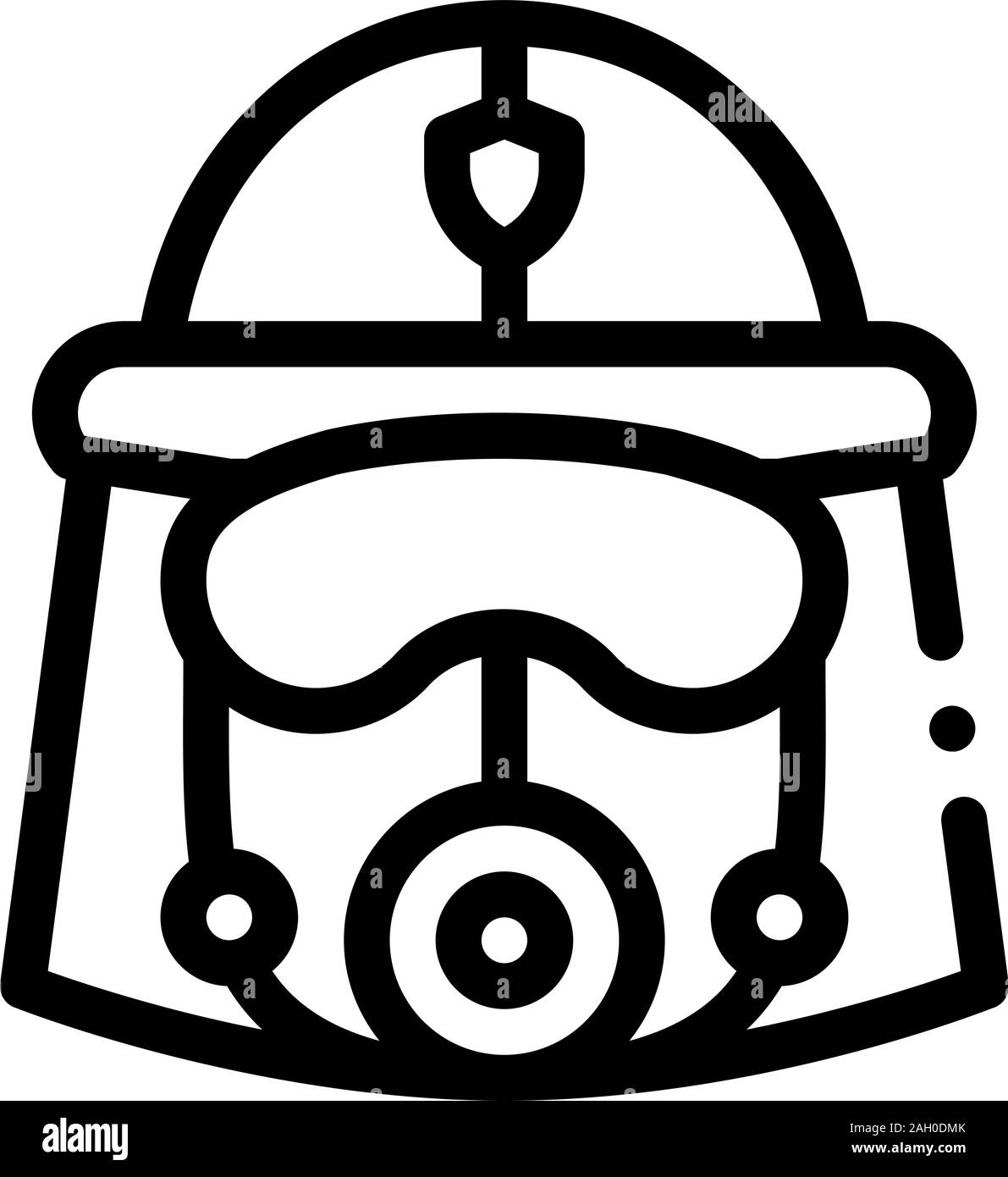 Firefighter Mask Helmet Icon Outline Illustration Stock Vector