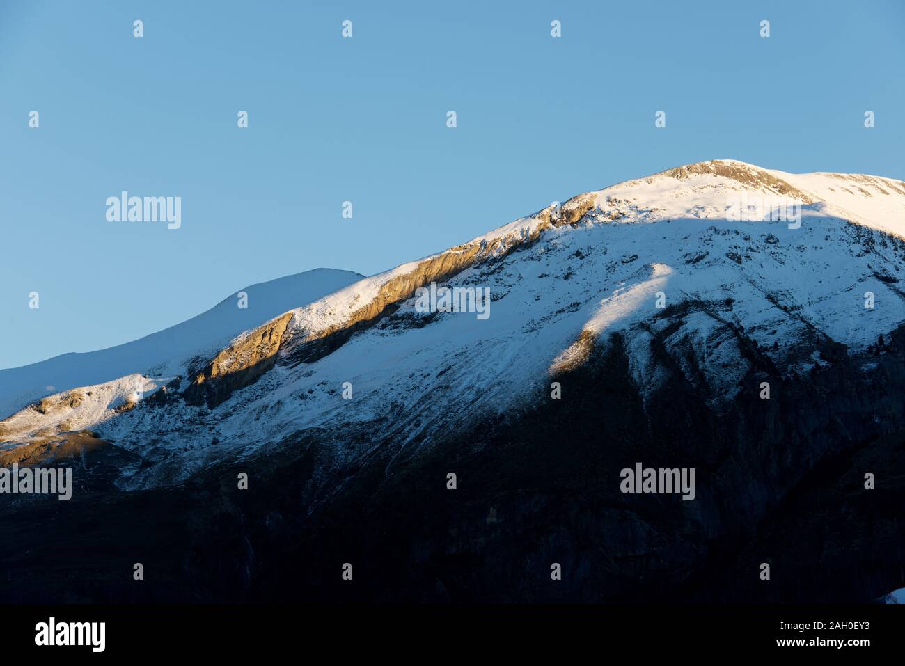 Snowy Peak, Tendenera Mountains, in Tena Valley, Panticosa, Aragon, Huesca, Spain. Stock Photo