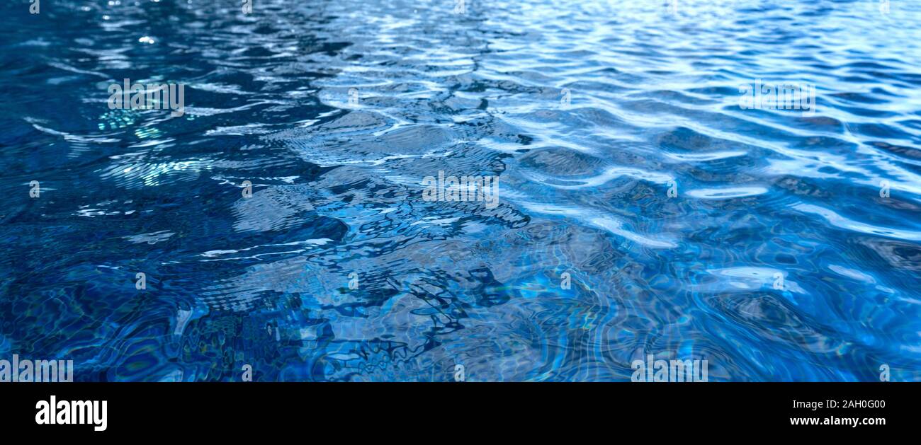 Blue ripped water banner Stock Photo