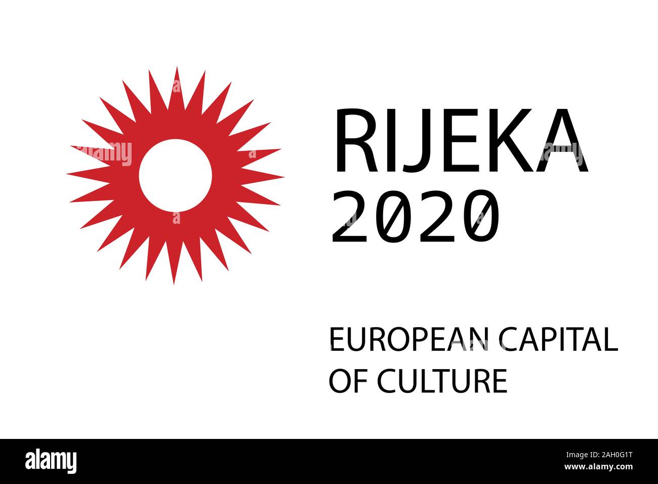 Rijeka, Croatia - city is European Capital of Culture in 2020. Design for banner, t-shirt graphics, fashion prints, slogan tees, stickers, card Stock Photo