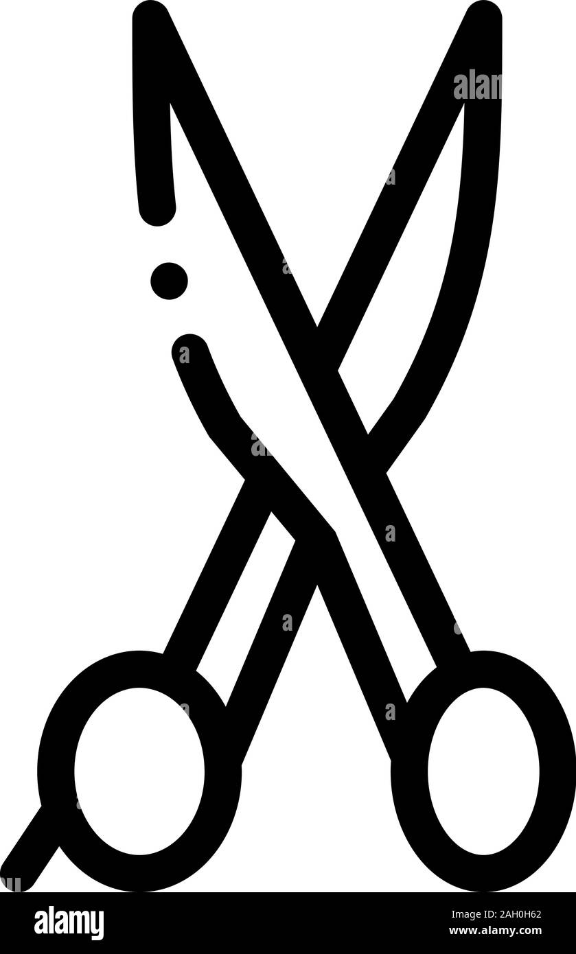 Hair scissors icon linear Black and White Stock Photos & Images - Alamy