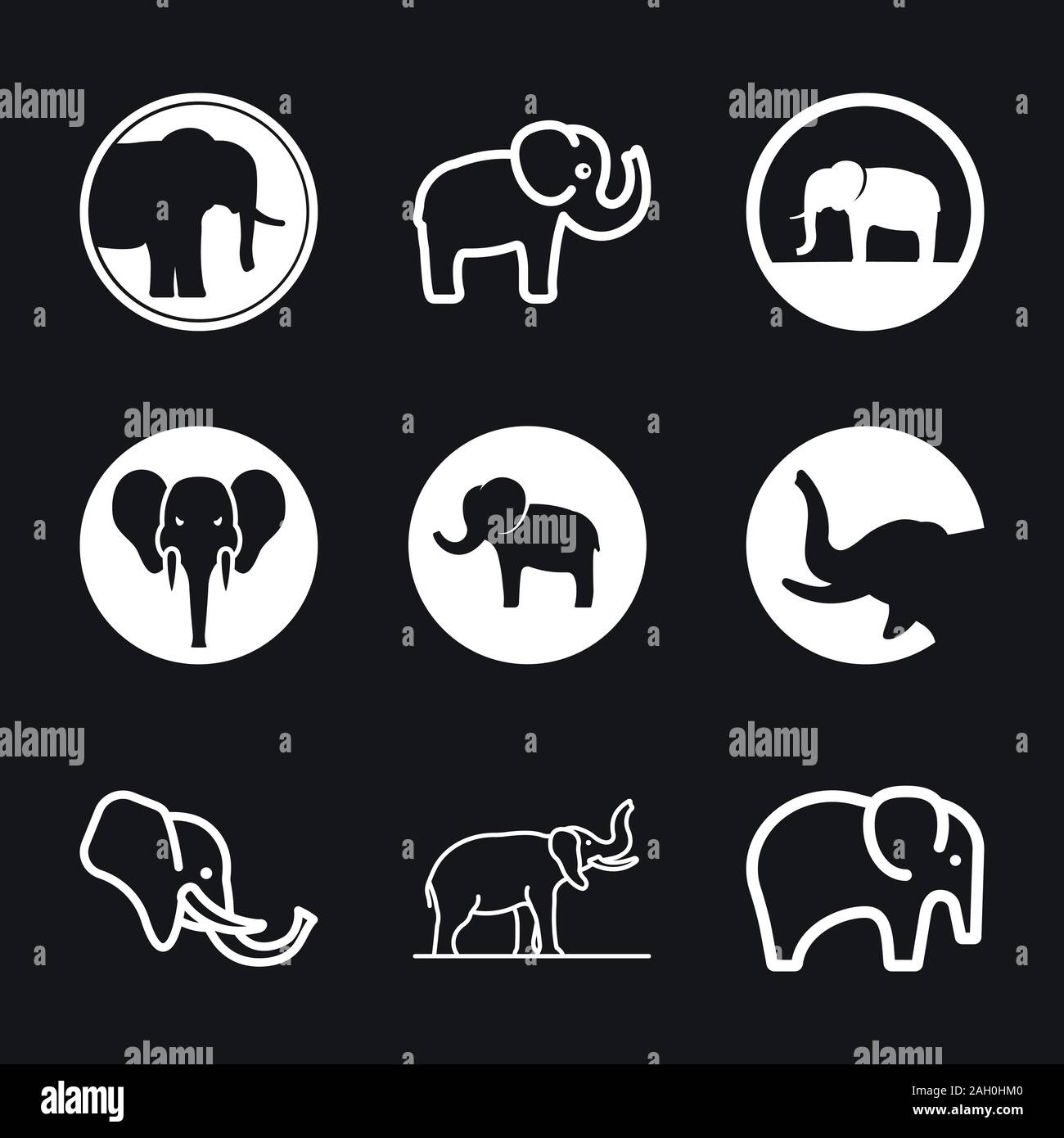 Elephant icon, vector logo line art illustration Stock Vector Image ...