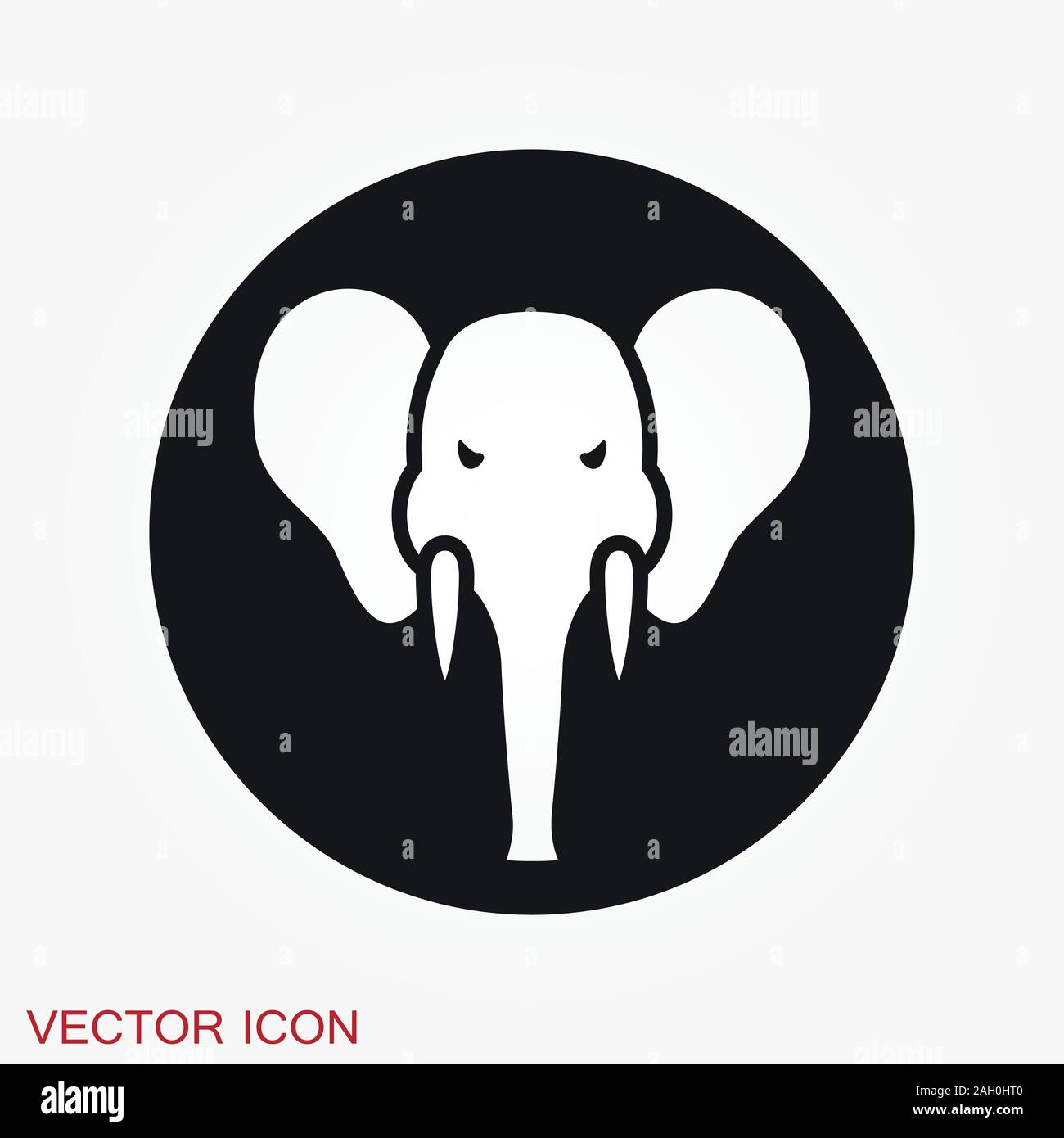 Elephant icon, vector logo line art illustration Stock Vector