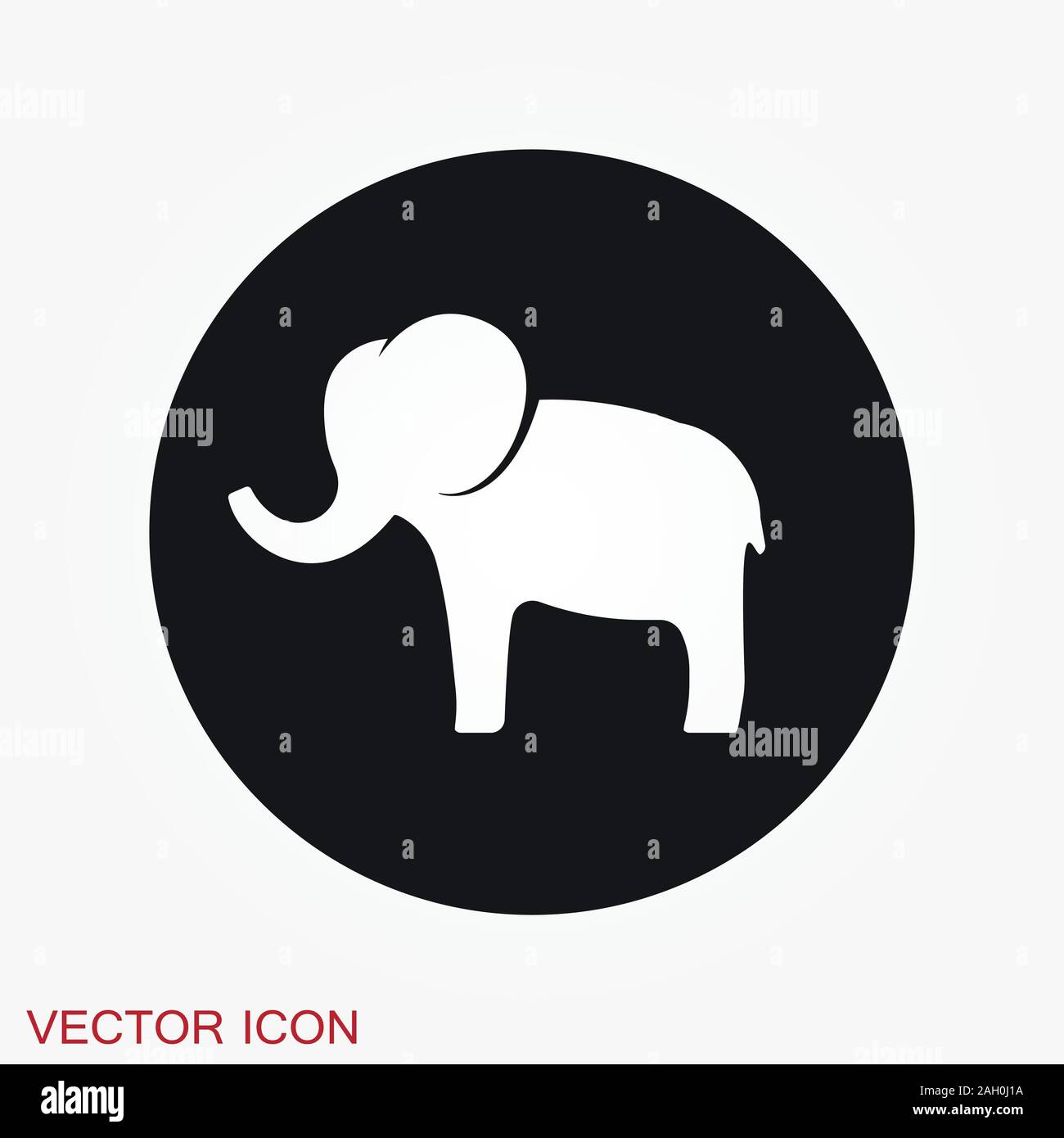 Elephant icon, vector logo line art illustration Stock Vector
