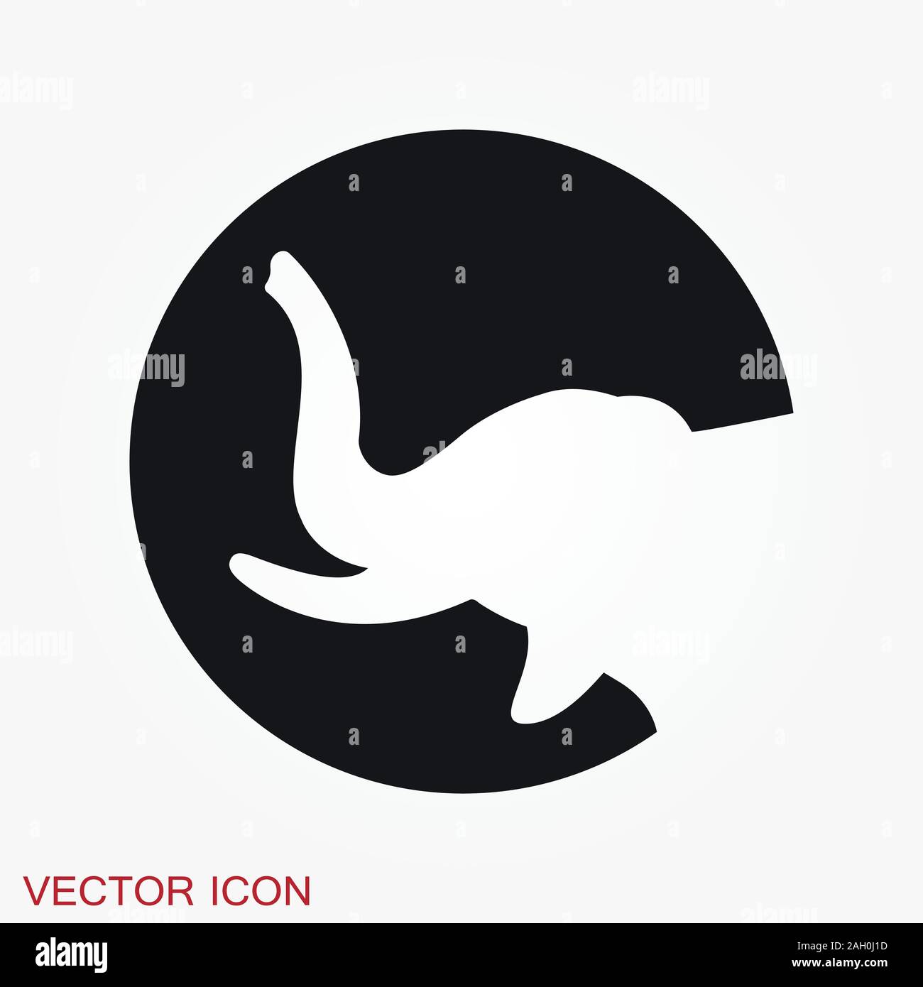 Elephant icon, vector logo line art illustration Stock Vector