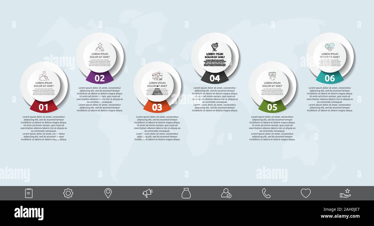 Vector template circle infographics. Business concept with 6 options ...