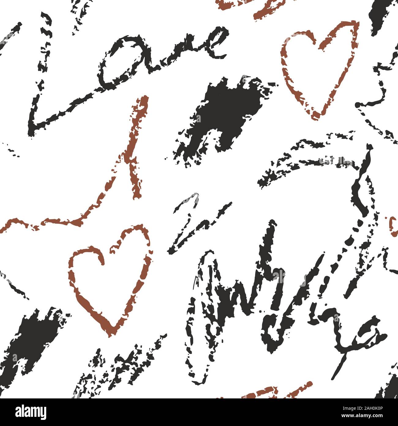 Abstract seamless pattern with hand drawn writing imitation texture. Scrawls and words, vector illustration Stock Vector